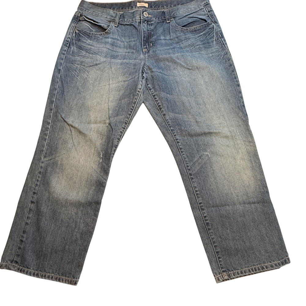 GAP Slim Boyfriend Jeans Women 16 33R Blue Distressed Cotton Denim‎